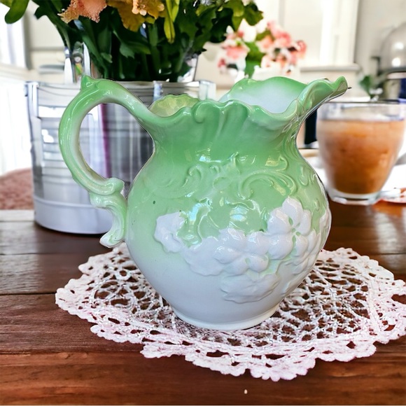 The Wheeling Pottery Company Other - Antique Wheeling Pottery Company pitcher 7.5” tall x 8” wide